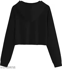 Women Crop Hoodie Latest stylish Printed Design hooded neck fleece fabric .-thumb1