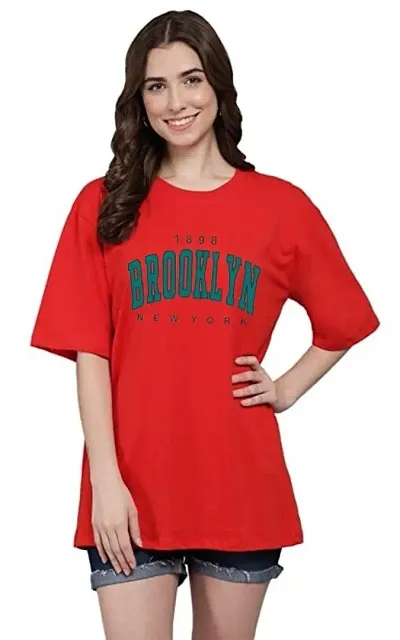 CALM DOWN Oversized T-Shirt for Women (X-Large, Green)