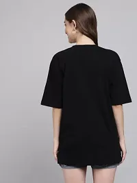 Women Solid Round Neck Half Oversize Casual T-Shirt-thumb1