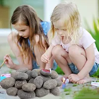 Bum Bum Bhole Gray Pebbles for Painting, 22 Pic Stone 2-3 inches Perfect for Painting Kindness Kids Party,Crafts Garden, Landscape and Decorative Pebbles Stones-thumb2
