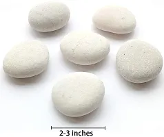 Bum Bum Bhole White Pebbles for Painting, 24 Pic Stone 2-3 inches Perfect for Painting Kindness Kids Party,Crafts Garden, Landscape and Decorative Pebbles Stones-thumb1