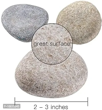 Bum Bum Bhole Gray Pebbles for Painting, 24 Pic Stone 2-3 inches Perfect for Painting Kindness Kids Party,Crafts Garden, Landscape and Decorative Pebbles Stones-thumb2