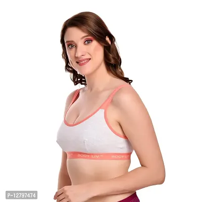 Body Liv Women Sports Bra Wireless, Non Padded, Full Coverage Gym Bra- Pack of 2-thumb4