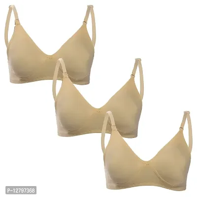 Body Liv Women's Seamless Bra (Pack of 3) (30, Skin 3)