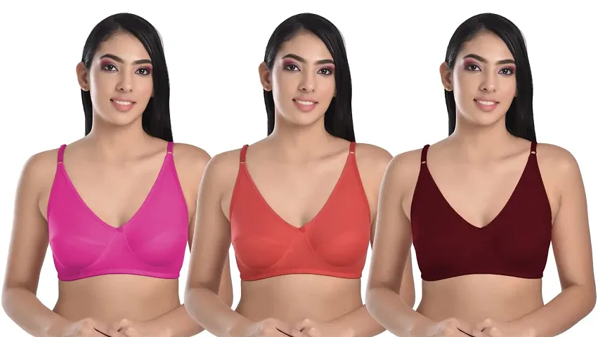 Women Stylish Blend Solid Sport Bras combo of 3