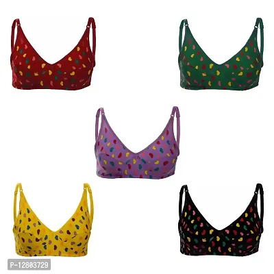Body Liv Women Hosiery Bra (Rupal)- Pack of 6 (30) Multicolour