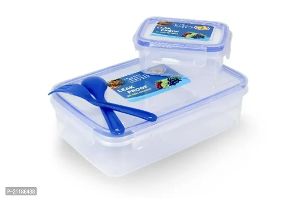 Rare-zone Leak Proof Lunchbox, Lock Seal Lunchbox, Plastic Lunch box, Pack of 2-thumb0