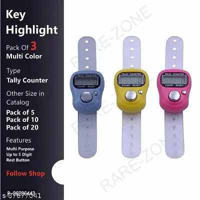 digital Electronic Mini Finger Ring Hand Tally Counter Pack of 3-thumb0