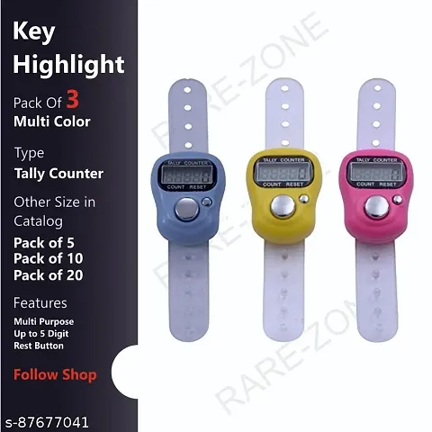 digital Electronic Mini Finger Ring Hand Tally Counter Pack of 3