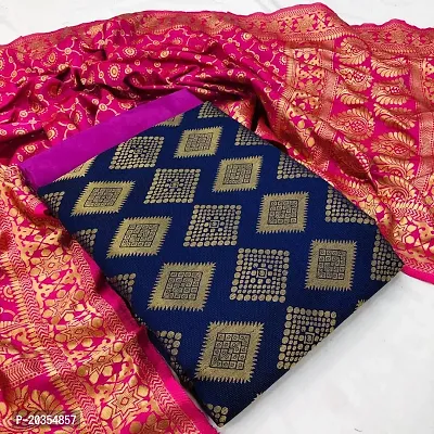 Radhe Fashion New Jaquard suitsDress Material with Banarasi Dupattas (Blue)