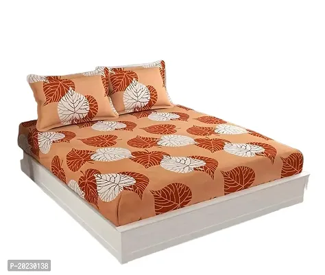 Classic Cotton Blend Printed Double Bedsheet with Pillow Covers-thumb0
