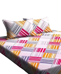 Classic Cotton Blend Printed Double Bedsheet with Pillow Covers-thumb1