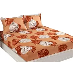 Classic Cotton Blend Printed Double Bedsheet with Pillow Covers-thumb1
