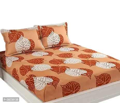Classic Cotton Blend Printed Double Bedsheet with Pillow Covers-thumb2
