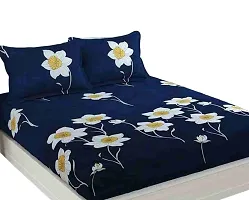 Classic Cotton Blend Printed Double Bedsheet with Pillow Covers-thumb1