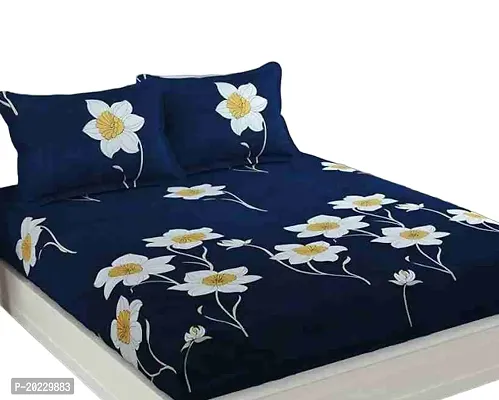 Classic Cotton Blend Printed Double Bedsheet with Pillow Covers-thumb2