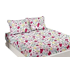 Classic Cotton Blend Printed Double Bedsheet with Pillow Covers-thumb1