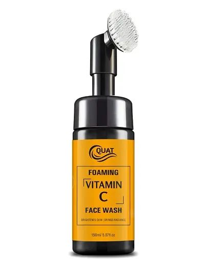 QUAT Vitamin C Foaming with Built-In Face Brush for Deep Cleansing - No Parabens, Sulphate, Silic.