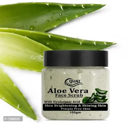 QUAT 100% natural Aloe Vera Scrub Revitalizing Skin Whitening Face Scrub for Glowing Skin for both WomenMen Scrub  (100 g).-thumb0