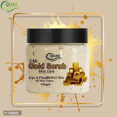 QUAT 100% pure Gold Scrub for Revitalizing Skin,Face Whitening,Glowing Skin suits both OilyDry Skin for both WomenMen Scrub  (100 g).-thumb0