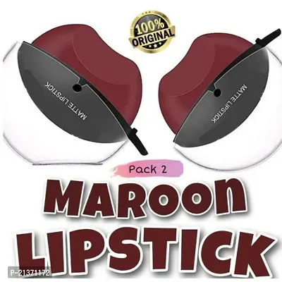 Lip shape matte maroon color waterpfoof lipstick pack of 2