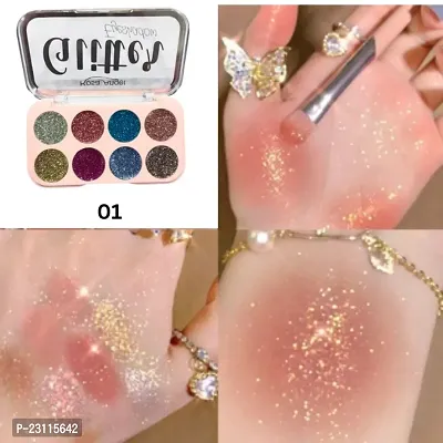 Glitter Multicolor Eight shades (01) Eyeshadow palette pack of 1