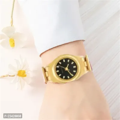 Golden Watch With Black Dial  Pack of 1-thumb0
