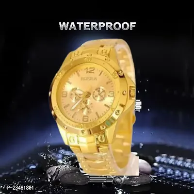 Man  Golden Waterproof Watch  pack  of 1