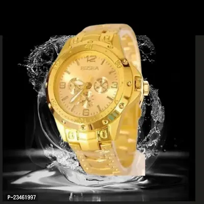 Man  Golden Waterproof Watch  pack  of 1