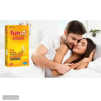 Fun time  Banana Sensually  Flavored Condoms  Pack of 1