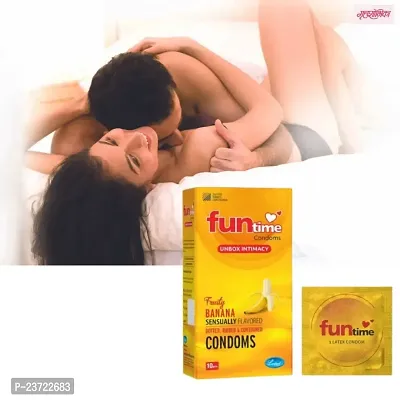 Fun time  Banana Sensually  Flavored Condoms  Pack of 1-thumb0