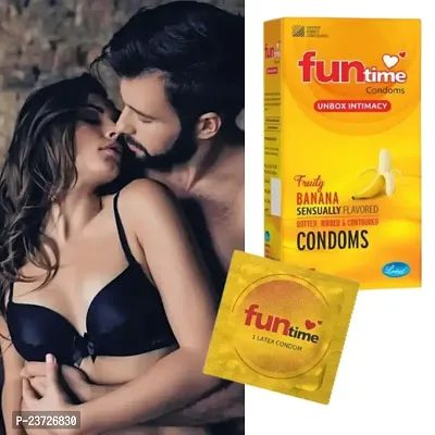 Fun time Banana Sensually  Flavored Condoms Pack of 1-thumb0