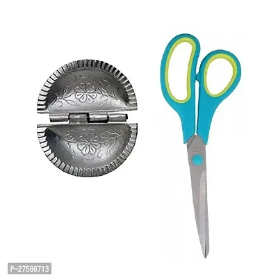 Aluminum Gujiya Mold Sanchaand Multipurpose Big Scissor Pack Of 2-thumb0