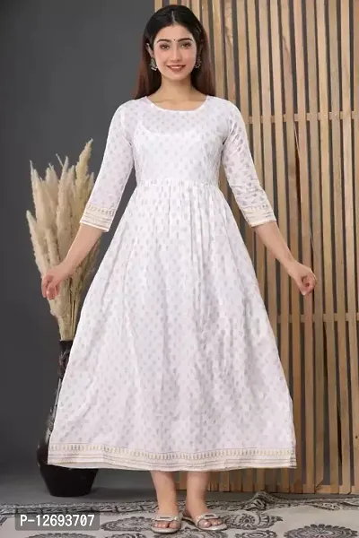 Stylish Fancy Viscose Rayon Anarkali Kurta For Women-thumb0