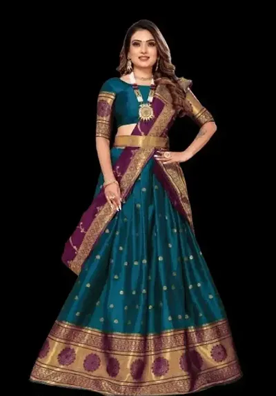 Stylish Art Silk Jacquard Lehenga Cholis for Women