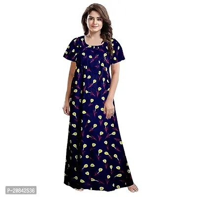 Elegant Multicoloured Cotton Printed Nighty For Women-thumb0