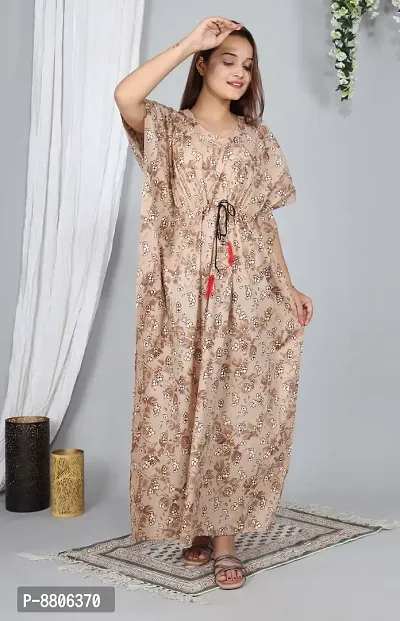 Women Brown Cotton Nightdress