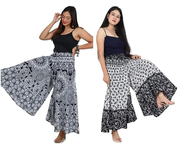 Stylish Cotton Printed Palazzo for Women Pack of 2