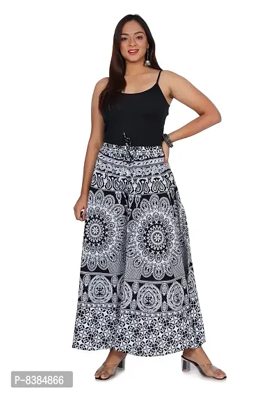 SHREE VITTHAL Women's Cotton Printed Black  White Palazzo-thumb4