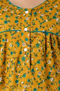 Elegant Yellow Cotton Printed Nighty For Women-thumb3