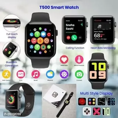 New BLACK/ T 500 SMART WATCH 2024/ latest version Full Touch Screen Bluetooth Smartwatch with Body Temperature, Heart Rate  Oxygen Monitor Compatible with All 3G/4G/5G Android  iOS-thumb5
