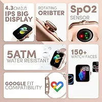 New PINK /SMART WATCH/ 2024 latest version /T500 Full Touch Screen Bluetooth Smartwatch with Body Temperature, Heart Rate  Oxygen Monitor Compatible with All 3G/4G/5G Android  iOS-thumb1