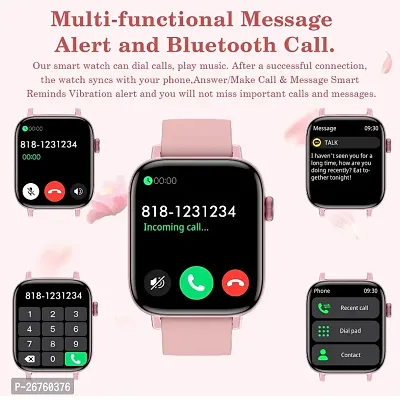 New PINK /SMART WATCH/ 2024 latest version /T500 Full Touch Screen Bluetooth Smartwatch with Body Temperature, Heart Rate  Oxygen Monitor Compatible with All 3G/4G/5G Android  iOS-thumb3