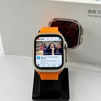T 800 orange- SMART WATCH 2024 latest version Full Touch Screen Bluetooth Smartwatch with Body Temperature, Heart Rate  Oxygen Monitor Compatible with All 3G/4G/5G Android  iOS-thumb1