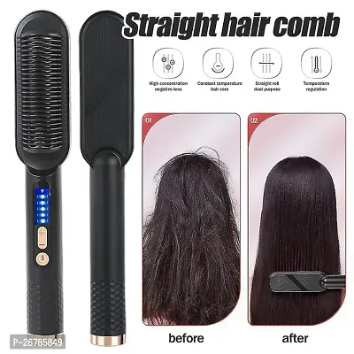 Hair Straightener Comb/ Brush For Men  Women, Hair Straightening and Smoothing Comb, Electric Hair Brush, Straightener Comb, PTC Technology Electric Straightener with 5 Temperature Control-thumb5