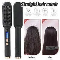 Hair Straightener, Comb Brush For Men  Women, Hair Straightening and Smoothing Comb, Electric Hair Brush, Straightener Comb, PTC Technology Electric Straightener with 5 Temperature Control-thumb3