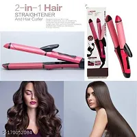 2-in-1 Ceramic Plate -Essential Combo Beauty Set of Hair Straightener and hair curler for women-thumb1