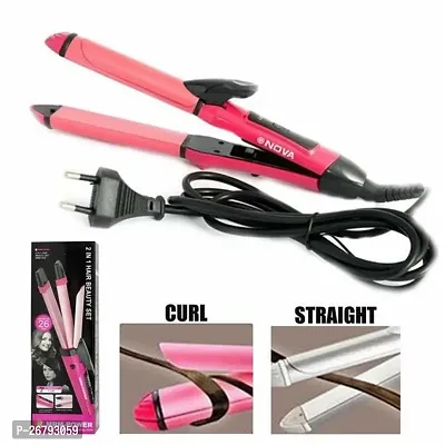 2-in-1, Ceramic Plate Essential Combo Beauty Set of Hair Straightener and hair curler for women-thumb4