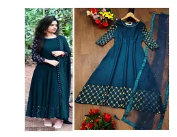 Stylish Women Georgette Kurti with Dupatta-thumb1