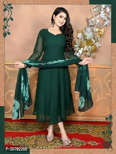 Classic Georgette Anarkali Kurtis for Women with Dupatta-thumb0